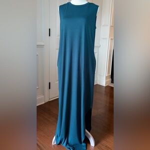 Anrabess Casual Sleeveless Maxi Sundress with Pockets Teal (Size M)